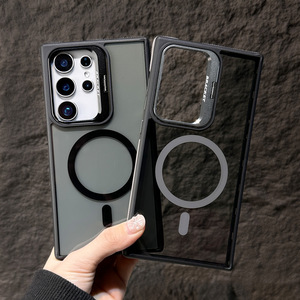 Moda fascia alta antiscivolo striscia di contrasto colore porta lenti ad aspirazione magnetica custodia del telefono per <span class=keywords><strong>Samsung</strong></span> <span class=keywords><strong>S22</strong></span> S23 S24 S25 ultra <span class=keywords><strong>cover</strong></span> - Product Image 3