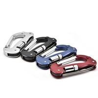 Promotion Couteau pliant en acier inoxydable LED Mousqueton Outils de poche multifonctions Couteau et ensemble d'outils compacts et polyvalents