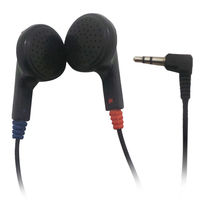 Écouteurs jetables OEM 3,5 mm en gros, câble de 1,2 m, écouteurs d'aviation noirs, casque filaire pour compagnies aériennes, bus, guides touristiques, musées