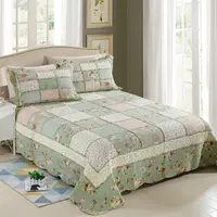 Neues spezielles Design Klassisches beliebtes umwelt freundliches Baumwoll gewebe True Patchwork Bed Quilted Plain Tages decke
