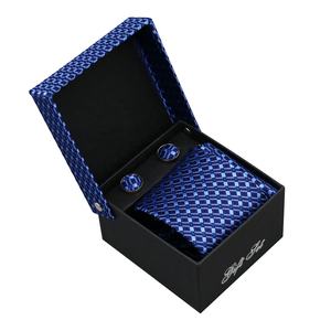 ربطة عنق في صندوق هدايا منديل وأزرار أكمام للرجال في العلاقات التجارية طقم ربطة عنق من 3 قطع للرجال - Product Image 2