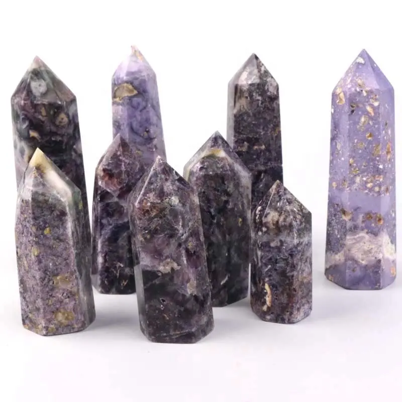 Wholesale crystal tower Charoite point 6-10cm gemstone tower