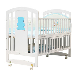 Baby Crib <b>Solid</b> <b>Wood</b> Multi-functional Convertible <b>Desk</b> Bed 120x65cm Scandinavian Design For Kids 0-5 Years - Product Image 2