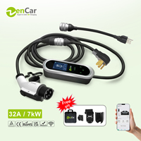 Chargeur de voiture électrique portable Zencar 6A-32A monophasé EVSE avec contrôle par application, prise Nema 14-50 5-15 pour charge de voiture électrique de type 1 J1772