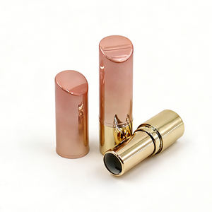 Emballage de luxe personnalisé pour rouge à lèvres, tubes vides ronds en ABS rose et or dégradé de 3,5 g - Product Image 6