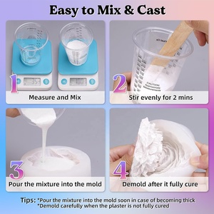 Poudres de résine de coulée de plâtre activées par l'eau de mélange facile pour les enfants et kit de liquide pour les moules en <span class=keywords><strong>silicone</strong></span> artisanaux - Product Image 4