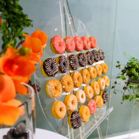Support de beignets de mariage en acrylique transparent personnalisé, support de plateau de remplissage de beignets, présentoir de mariage