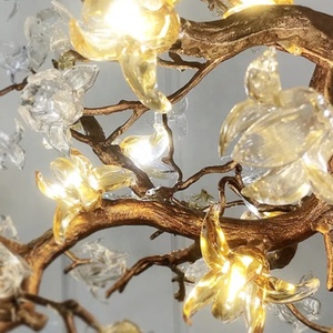 Luxueux Designer Branches Lustres pour Table À Manger En Verre De Murano <span class=keywords><strong>Fleur</strong></span> En Laiton Suspendu Pendentif Lumière Cuisine Restaurant Lampes - Product Image 4