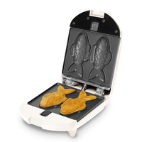 Gaufrier de poisson Taiyaki de nouvelle conception avec plaques antiadhésives, fabricants de sandwichs électriques multifonctionnels à 2 tranches, chauffage rapide de 760W