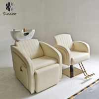 Fauteuil de lavage massant de haute qualité en gros, personnalisable, avec bac noir, pour salon de coiffure