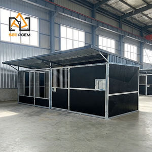 Establo Portátil Prefabricado de Madera Contrachapada para <span class=keywords><strong>Caballos</strong></span> con Techo, Boxes Modulares y Personalizables, Establo de Lujo con Puerta - Product Image 2