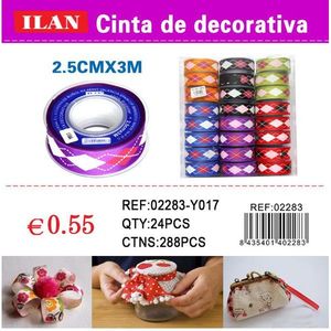 เทปตกแต่งอิลัน 2.5 ซม.x3 ม. คละสี สำหรับงานประดิษฐ์และห่อของขวัญ - Product Image 3
