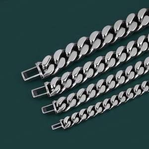 Pulsera de Eslabones Cubanos con Baño de Titanio para Hombre, Estilo Hip Hop, Pulseras Cubanas Miami Gruesas para Hombre - Product Image 2