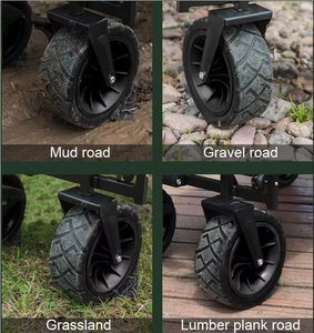 Chariot pliable de camping en plein air de grande capacité Structure fermée <span class=keywords><strong>Remorque</strong></span> de pique-nique tirée à la main pour <span class=keywords><strong>tente</strong></span> de voyage Support personnalisé OEM - Product Image 3