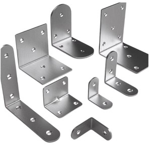 Support d'angle en acier inoxydable à 90 degrés en forme de L, support d'étagère renforcé en métal pour meubles et étagères - Product Image 1