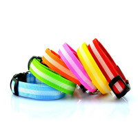 Collier lumineux LED scintillant en Polyester pour chien, lampe réglable, brille le cou de votre animal de compagnie, adapté au chiot, chat, accessoire pour animaux domestiques