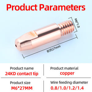 24KD Toorts <span class=keywords><strong>Tip</strong></span> Gasbeschermd Koperen Contact <span class=keywords><strong>Tip</strong></span> MIG Draadgeleider Accessoire Professioneel Niveau voor Precisie Metaallassen Fabriek - Product Image 2