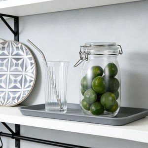 चौड़ा मुंह ग्लास क्लिप शीर्ष मासन जार ग्लास जार है जिसमें हिंग सील एयरटाइट ढक्कन - Product Image 5