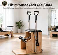 Chaise Wunda Pilates MJD M401C en bois d'érable avec baril échelle – Équipement de santé multifonctionnel, durable, réglable et sûr, garantie 3 ans