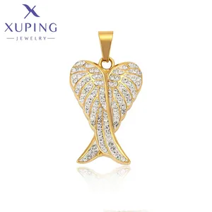 35469 Xuping Jewelry fashion jewelry simple romantic gift big wings fish tail zircon 24K color stainless steel pendant