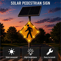 Panneau de signalisation routière à LED solaire pour la sécurité des passages piétons urbains
