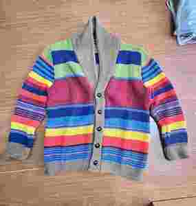 Jersey cálido y acogedor de manga larga para hombre, suéter con cuello alto y un solo botón, bloque de Color 3D, chaqueta de primavera a rayas - Product Image 5