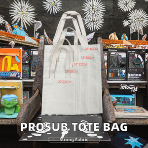 Bolsa de Mano Rectangular de Lino Prosub para Sublimación con Impresión de Logotipo Personalizado, Bolsa de Compras Promocional para Regalos Empresariales - Product Image 2