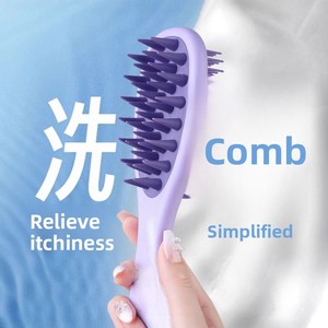 Zenidoo Dual-Use ABS Fashion Hair & Scalp Comb with Long Handle Wet/Dry Bath <b>Brush</b> for Scalp Massaging & Hair Washing - Product Image 5