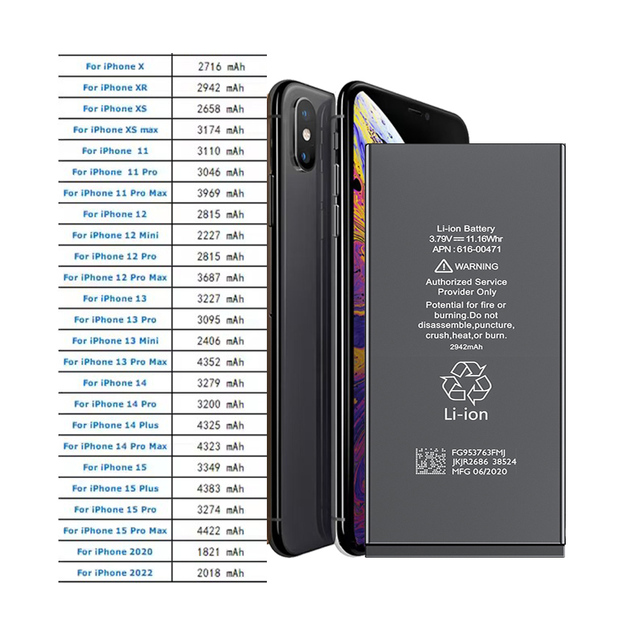 Wholesale for iPhone Battery Batterie Replacement for iPhone 16 15 14 13 12 11 Pro Max X Mobile Phone Repair Parts Accessaries
