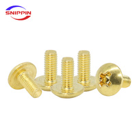 Vis à tête champignon en laiton doré M3x6.5mm, vis à tête fraisée Phillips pour équipement audio, vis personnalisées, fabrication sur mesure