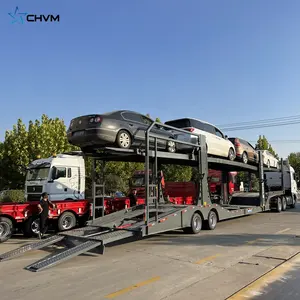 Doble cubierta Auto Transporte Camión Remolque Car Carrier Semi Remolque para la venta