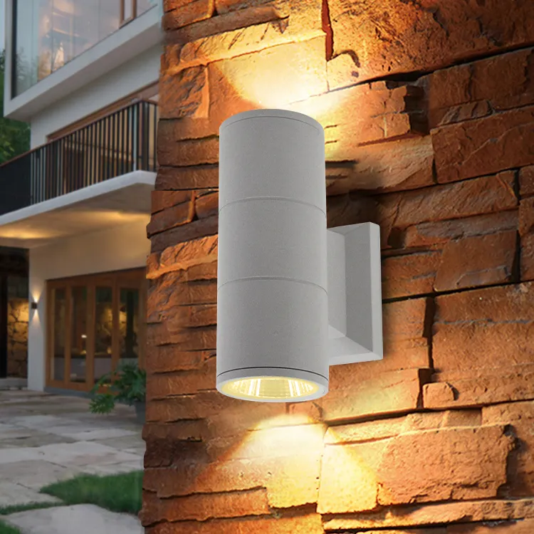 Grey black color outdoor wall light e27 modern waterproof ip65 aluminum up and down led outdoor wall lamps