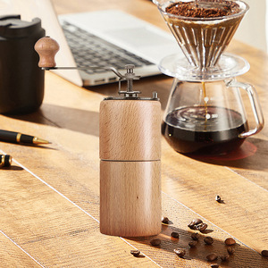 Moulin à café manuel Lbeans en bois, à manivelle réglable, pour usage domestique, style rétro - Product Image 4