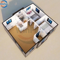 Maisons modulaires préfabriquées en acier extensibles WinFair Bastone Mobile, maison conteneur 2 chambres, prix villa préfabriquée avec salle de bain