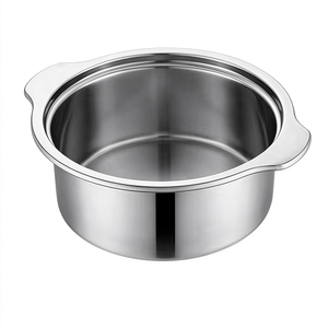 Marmite FLEY en acier inoxydable pour fondue, marmite profonde à corps droit avec doubles poignées larges, idéale pour les buffets et les réunions familiales - Product Image 4