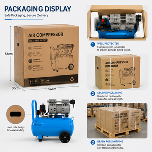 Compresseur d'air portable sans huile 24L 750W 8Bar 50L/Min, pompe à air électrique silencieuse pour peinture au pistolet et gonflage de pneus - Product Image 4