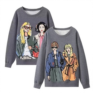 Sudadera de Manga Larga con Cuello Redondo, Tejida, Estampada, Casual, Ecológica y Antiencogimiento para Mujer, Colección Otoño 2025 de Six Trend Sports - Product Image 3