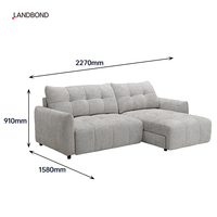 Canapé d'angle moderne en cuir véritable 3/5 places avec rangement coulissant électrique pour usage hôtelier