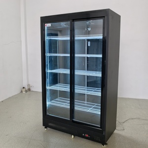 Réfrigérateur commercial vertical à double porte coulissante vitrée pour boissons, vente en gros depuis l'usine chinoise - Product Image 1