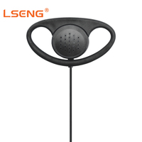 Casque de communication LSENG en forme de D avec micro et PTT, écouteur filaire compatible avec les radios bidirectionnelles Kenwood et Baofeng à connecteur double broche