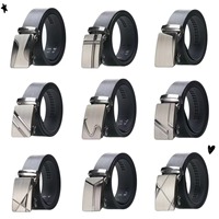 Vente en gros de ceintures décontractées à clip automatiques avec boucle réglable ceinture à cliquet coulissante en similicuir pour hommes habillés