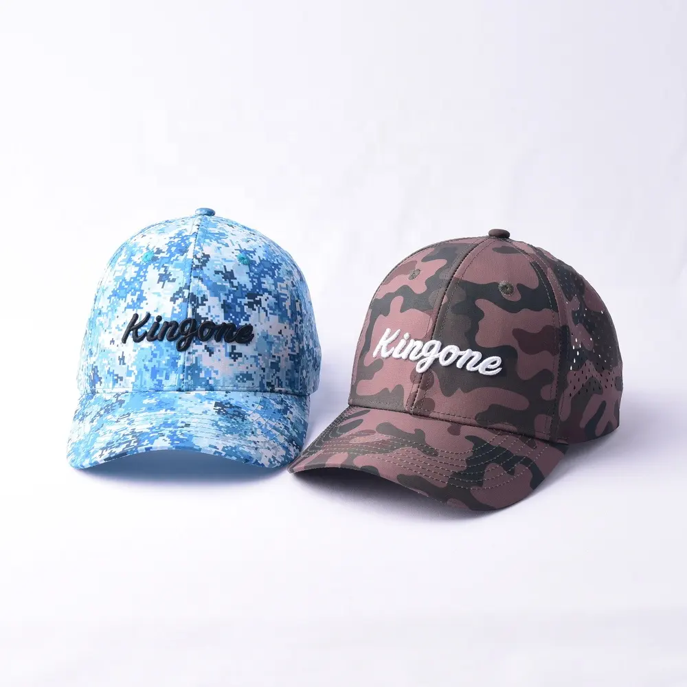 High Quality Custom Logo Baseball Cap Waterproof Polyester with Sublimation Camo Printed Design Casual Sporty Corduroy Fabric