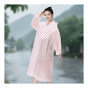 Ligero, transpirable, ecológico, plástico EVA, reutilizable, patrón de <span class=keywords><strong>lunares</strong></span>, impermeable duradero con capucha larga para niñas, pesca, senderismo - Product Image 1