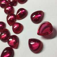 Cabochons de corindon rouge en forme de goutte d'eau, pierres précieuses lisses en forme de poire, pierres brutes de corindon rouge pour la fabrication de bijoux