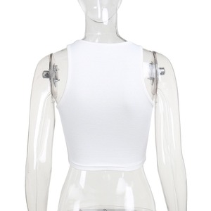 2024 Summer Hot Bow Tie <strong>Women</strong> Sexy Bodycon Sleeveless White Streetwear Casual Tank Top Eco-Friendly Knitted Fabric - Product Image 5