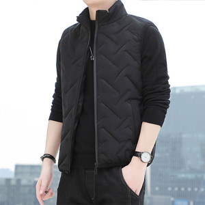Vendita calda gilet con collo alto da <span class=keywords><strong>uomo</strong></span> <span class=keywords><strong>nero</strong></span> gilet invernale Plus Size all'ingrosso giacca con cerniera - Product Image 5