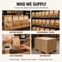 Sac à pain en papier kraft avec fenêtre, pour pain de mie, sandwich, personnalisable, avec fermeture à lien métallique, blanc, marron, fond plat, pour boulangerie, vente au détail