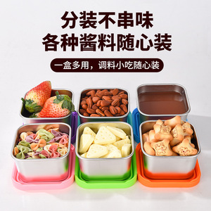 304 Stainless Steel Food Storage Container With Silicone Lid Sealed Dustproof Slip Resistant For Refrigerator Freezer Use - Product Image 5