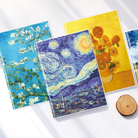 Cuaderno de Costura Vintage con Diseño de Pintura de Van Gogh, Tapa Blanda de PVC Mate B5, 96 Hojas Rayadas, Logotipo Personalizado, Papelería Escolar al por Mayor