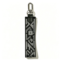 Lanière porte-clés en nylon/PU tissé jacquard tendance avec logo imprimé sur mesure, mousqueton et crochet à griffe de homard – Cadeau d'entreprise